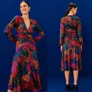 farm rio leopard forest cotton midi-dress Pink Leopard Forest Midi Dress FARM Rio